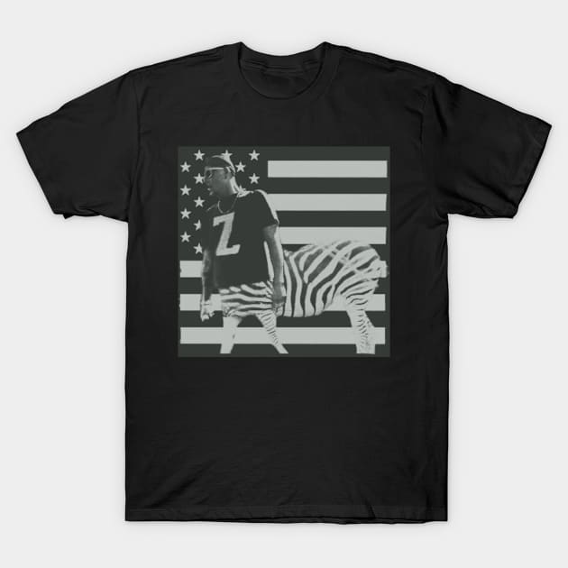 Zebra in America Z-Shirt T-Shirt by zillazdoogin